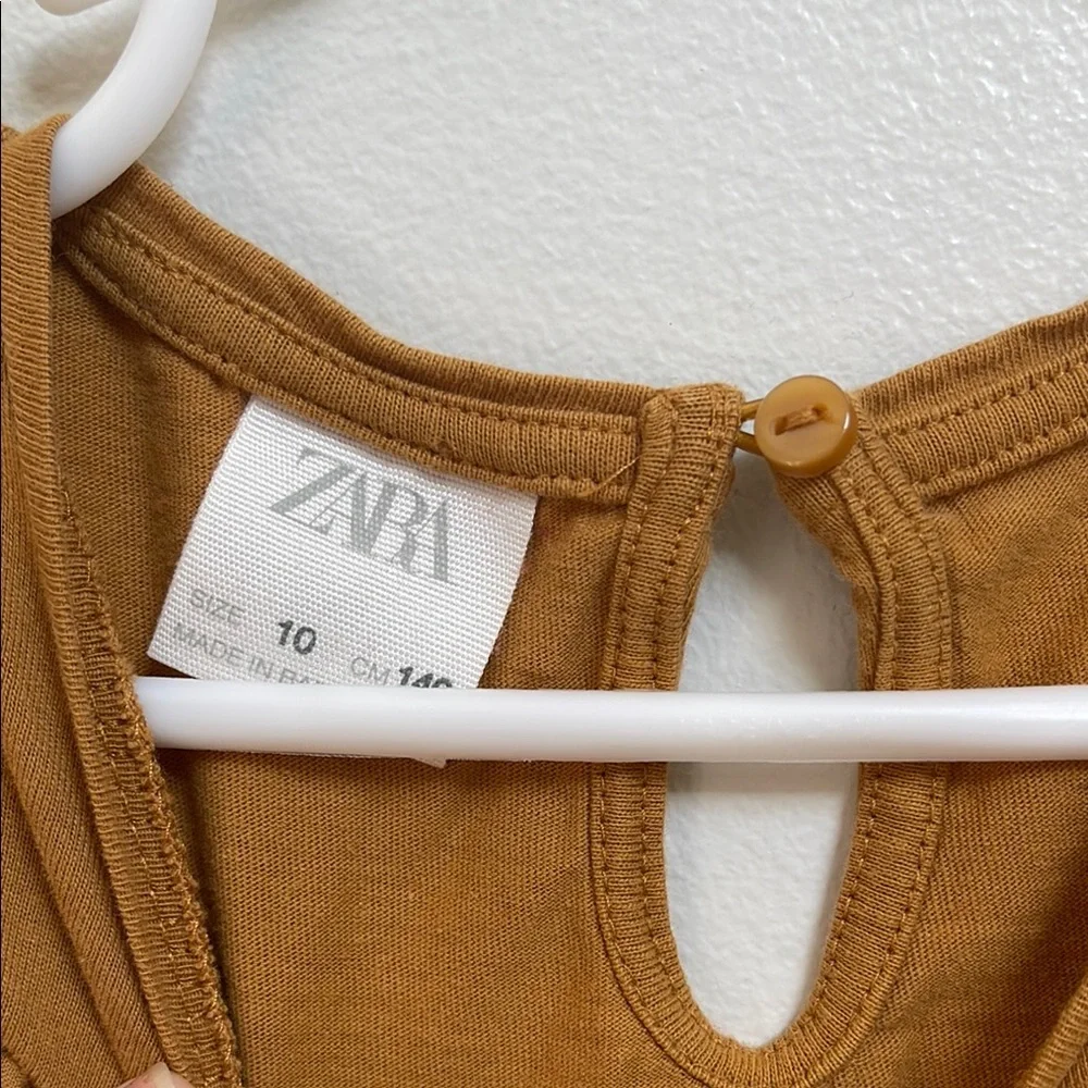 Girls Brown Ruffle Top - Picture 3 of 5